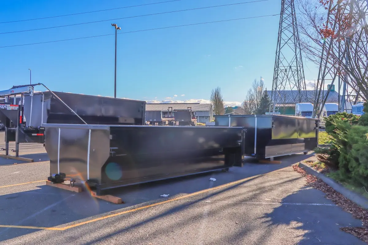 Roll-off dumpster ready for waste disposal at job site for 30 Yard Dumpster Rental in Morgan Hill